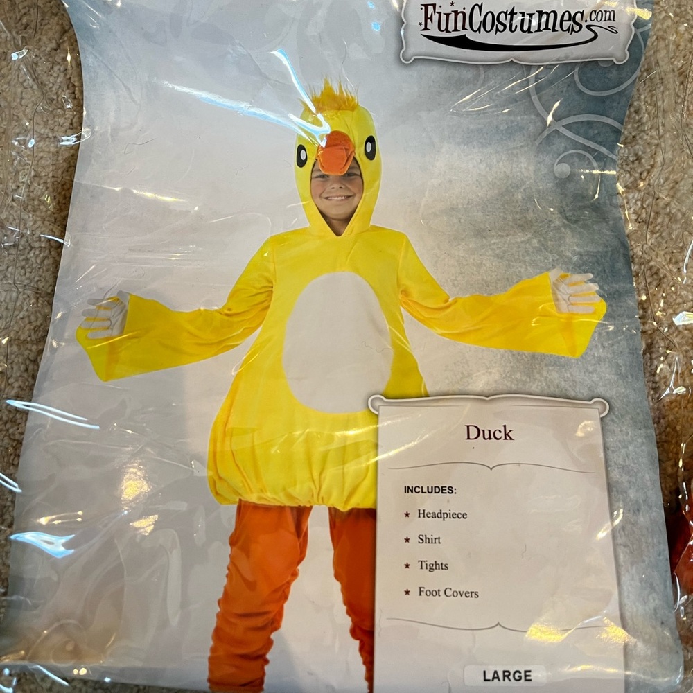 DUCK COSTUME 🐣 WORN ONCE! Size Large (fit my 11-12 year old)